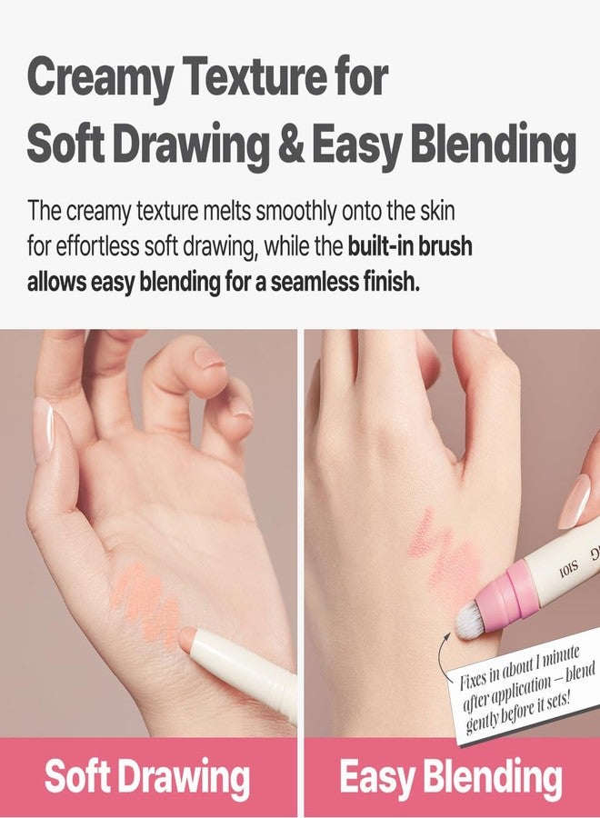 CLIO PROFESSIONAL CLIO Soft Blending Eyeshadow Stick - Long Lasting, Matte, Shimmer & Glitter Finishes, Built-in Brush for Easy Blending, Coconut-Derived Ester Oil Infused (M201 CASHMERE MUTE) - Image 3